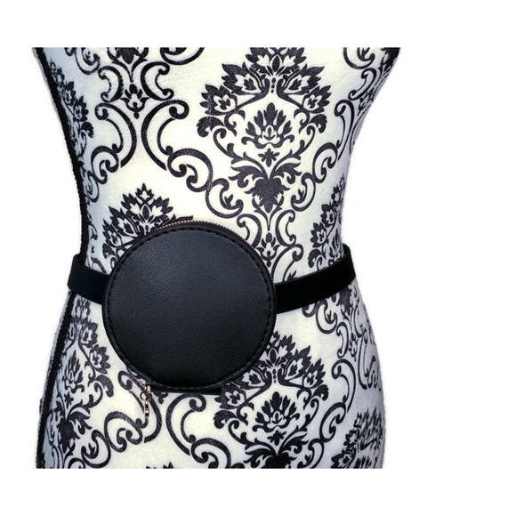 Black Faux Leather Hip Pack - Picture 3 of 5